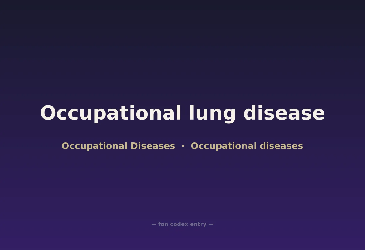 Occupational lung disease