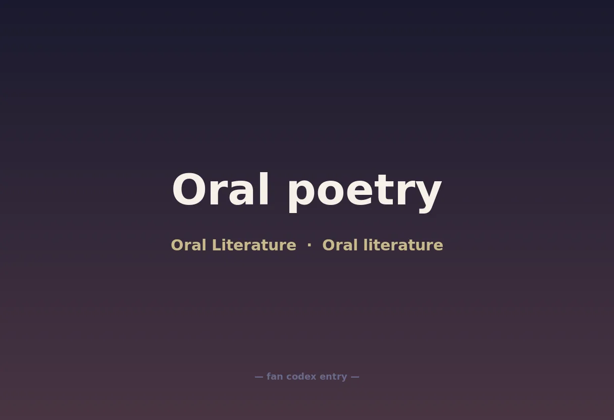Oral poetry