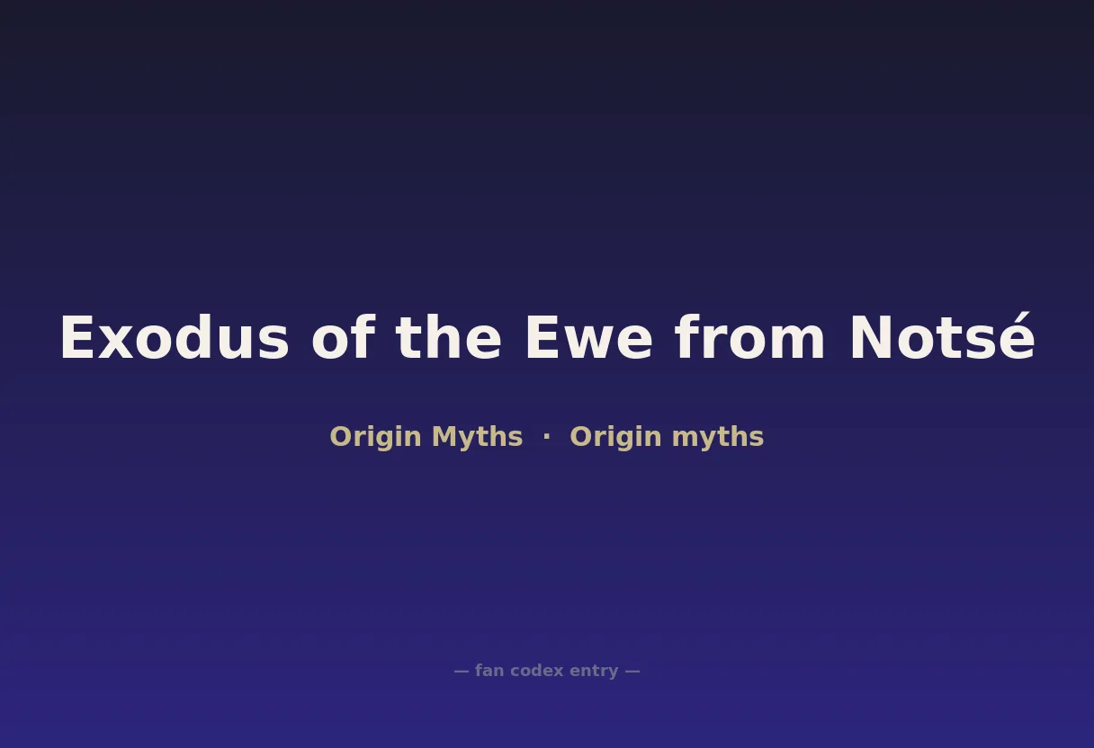 Exodus of the Ewe from Notsé