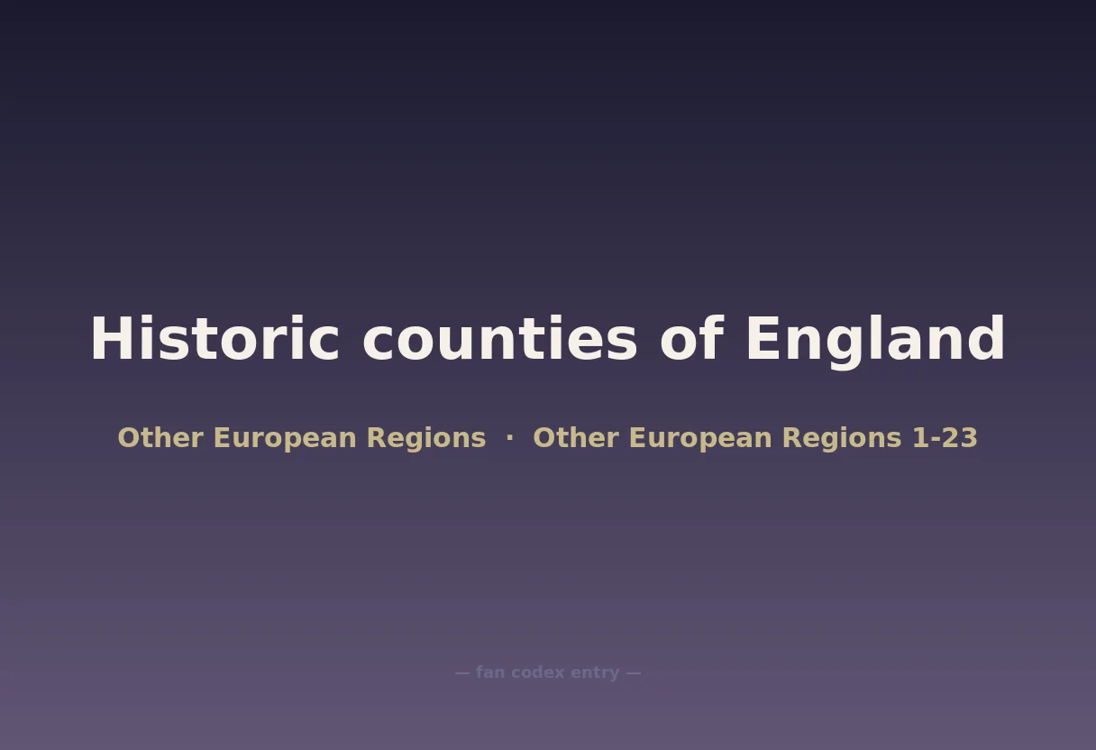 Historic counties of England