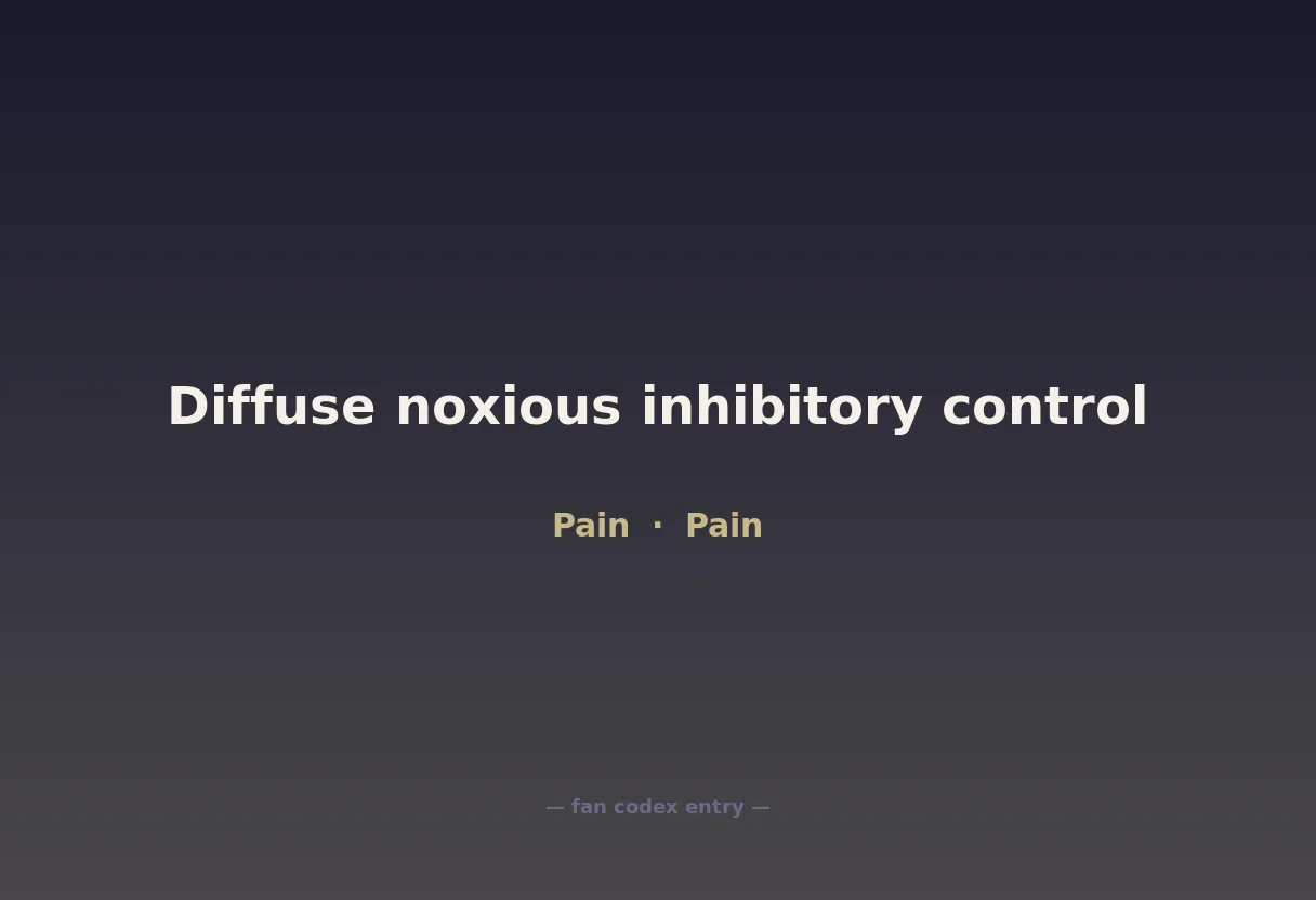 Diffuse noxious inhibitory control