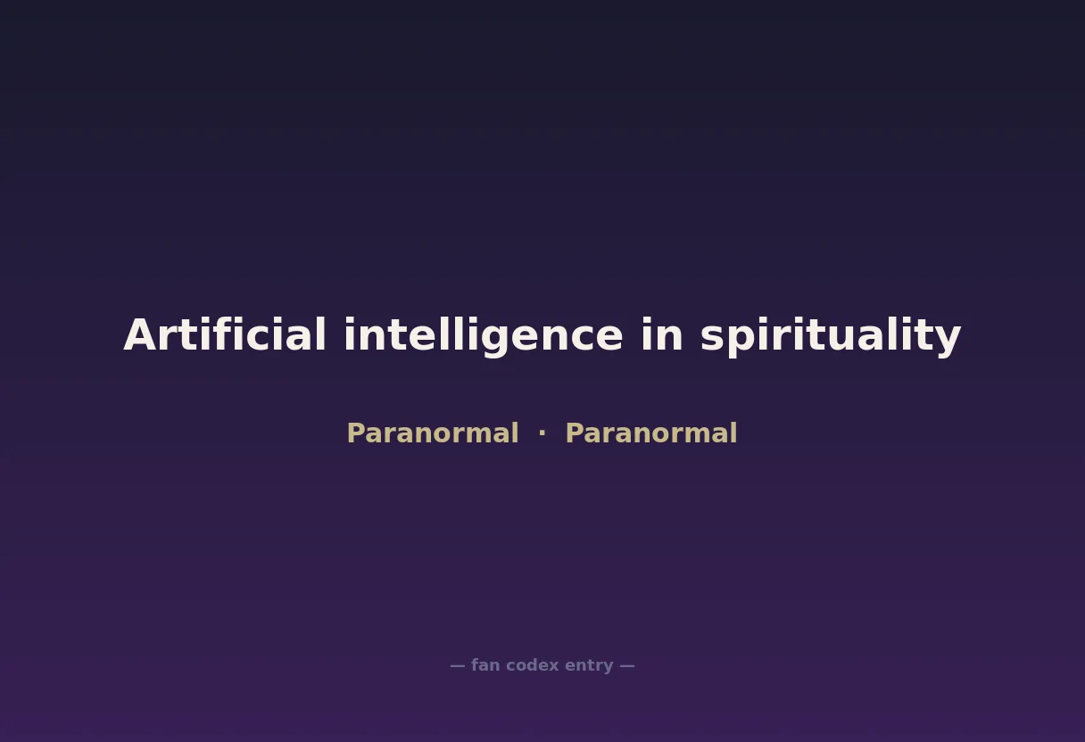 Artificial intelligence in spirituality
