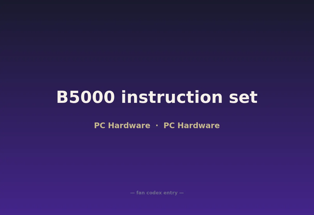 B5000 instruction set