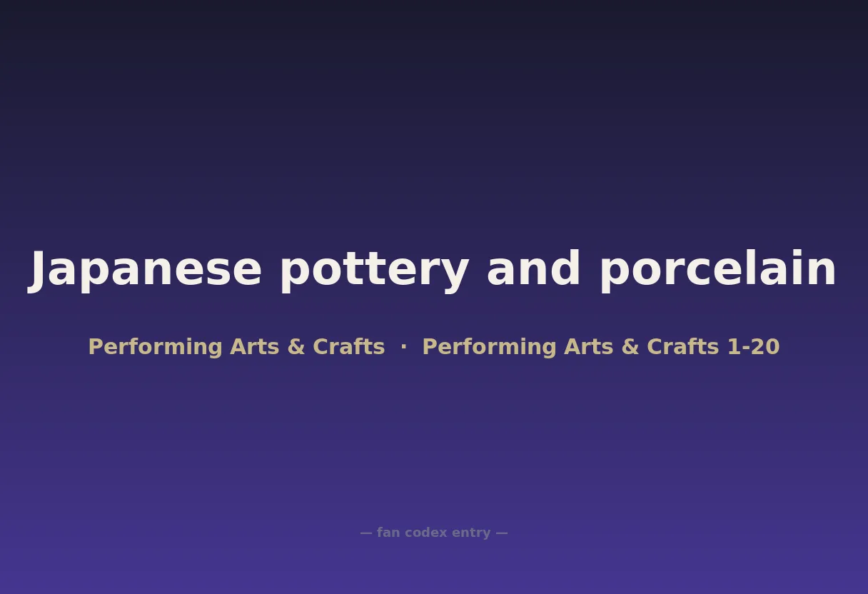 Japanese pottery and porcelain