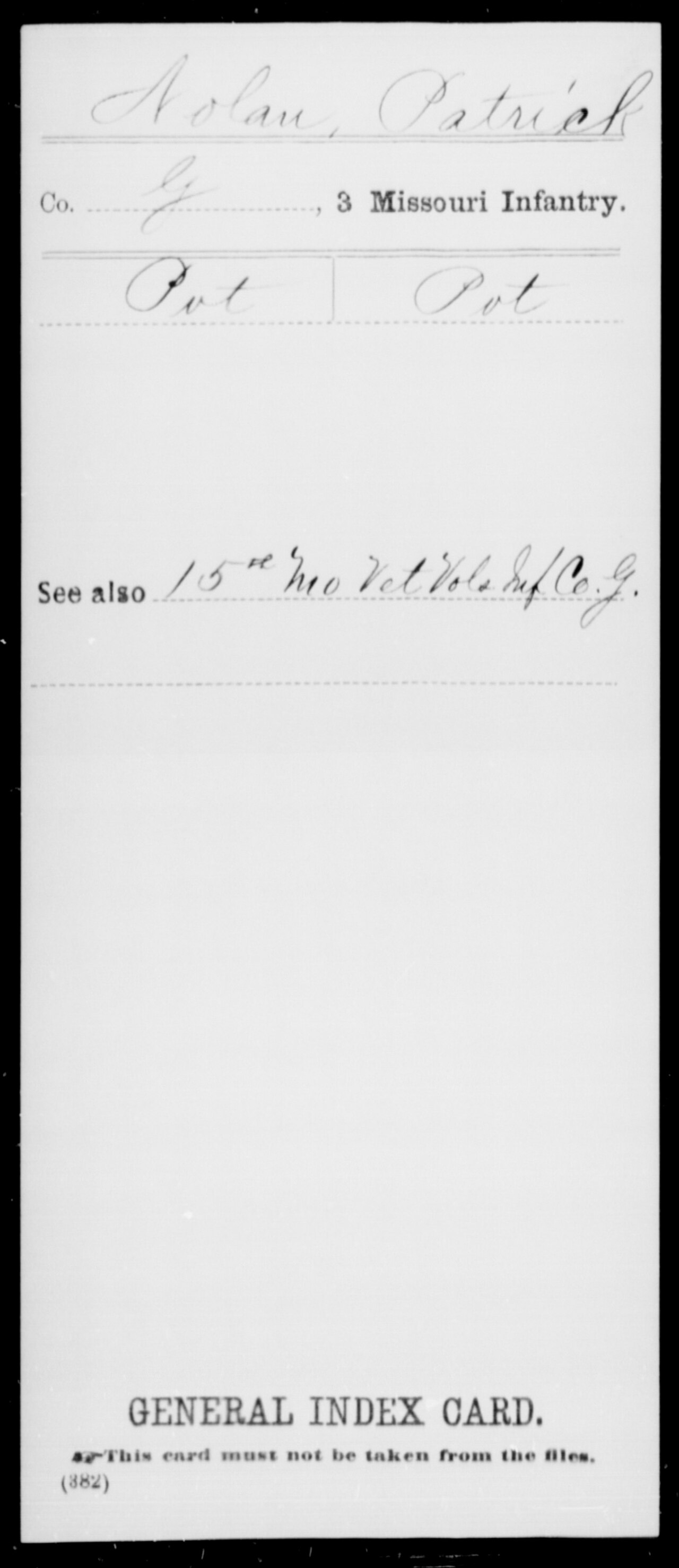 (Missouri) Nolan, Patrick - 3rd Infantry, Company G - DPLA - c19a13ba368ae61b5cd286bb73d26b57