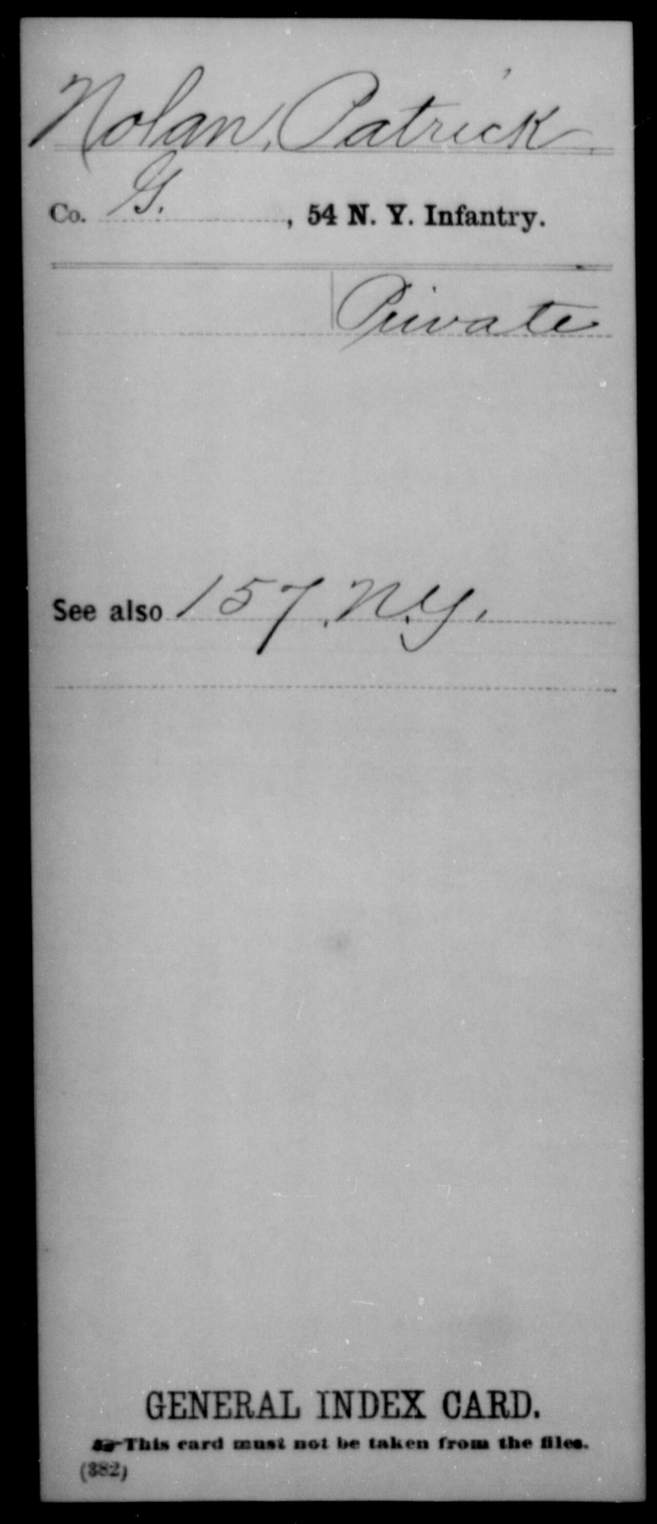 (New York) Nolan, Patrick - Unit- 54th Infantry, Company- G - Enlistment Rank- (Blank), Discharge Rank- Private - DPLA - f4c0668dc9c0457b03b5cff1d58095a3