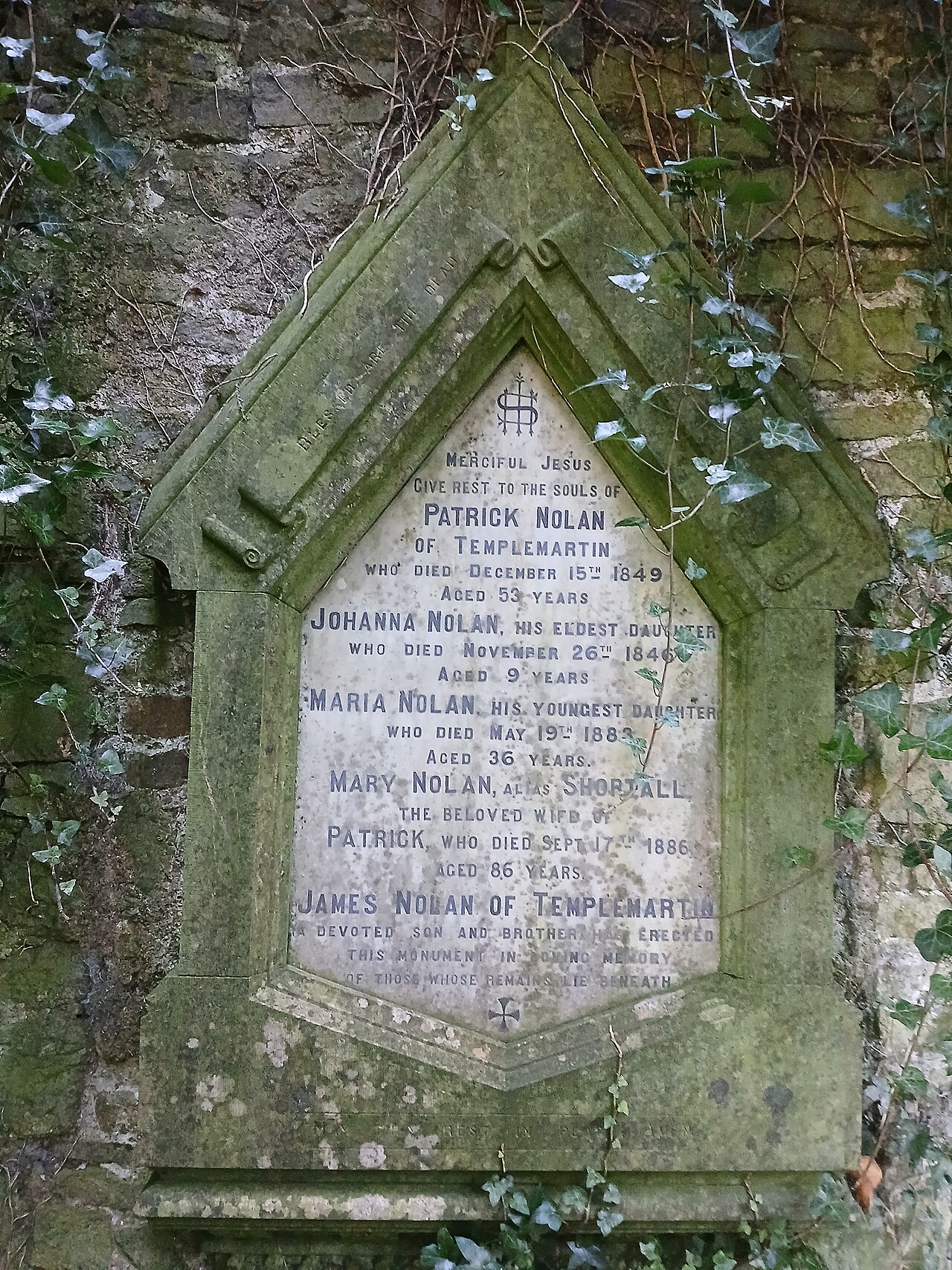 Gravestone Patrick Nolan