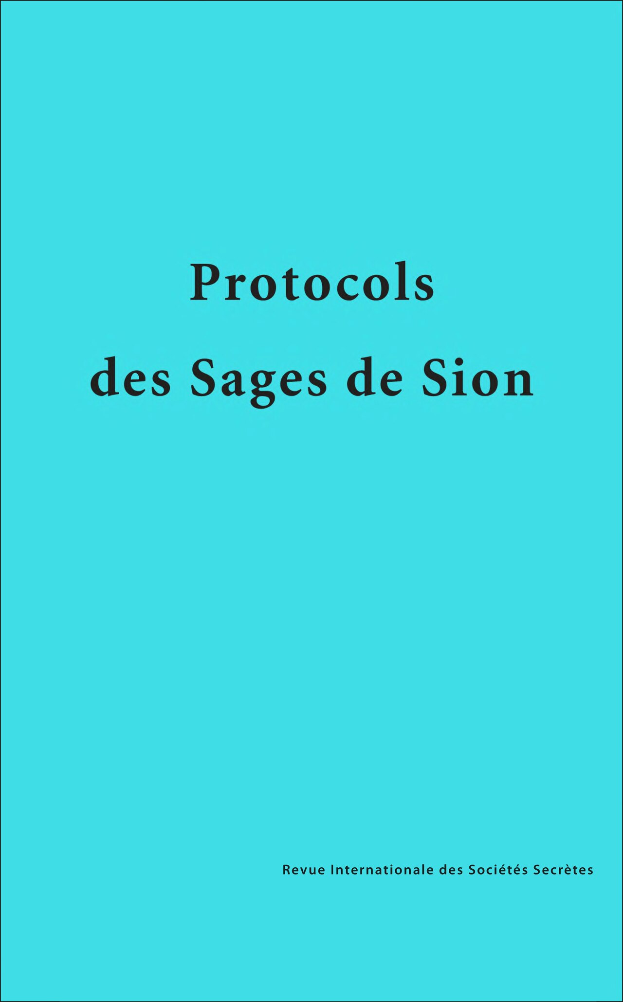 Boutmy, Jouin - Protocols des Sages de Sion - Revue int. soc. secretes, 1920