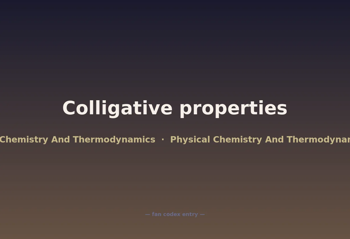 Colligative properties