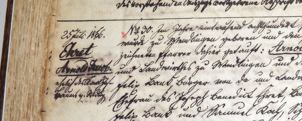 Arnold Ehret - Geburtsregister