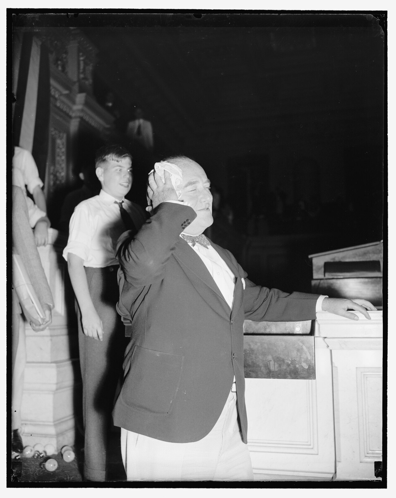 Glad it's over. Washington, D.C., June 16. Rep. John J. O'Connor of New York, Chairman of the powerful House Rules Committee, wipes his fevered brow as a hectic day was climaxed tonight when LCCN2016873715