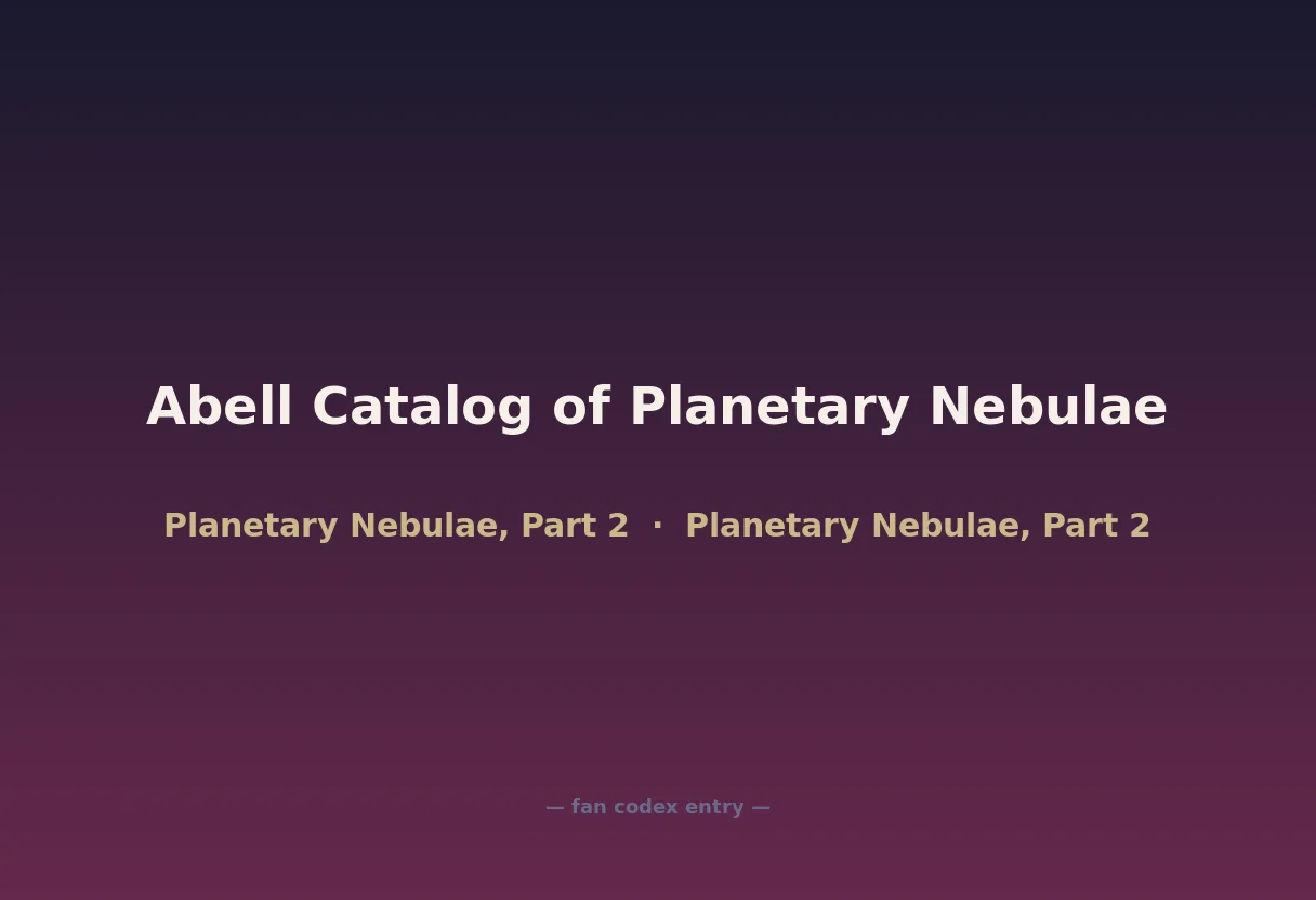 Abell Catalog of Planetary Nebulae