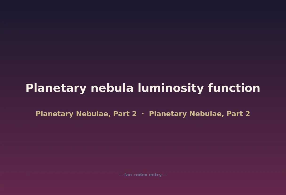 Planetary nebula luminosity function