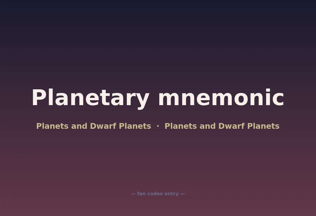Planetary mnemonic