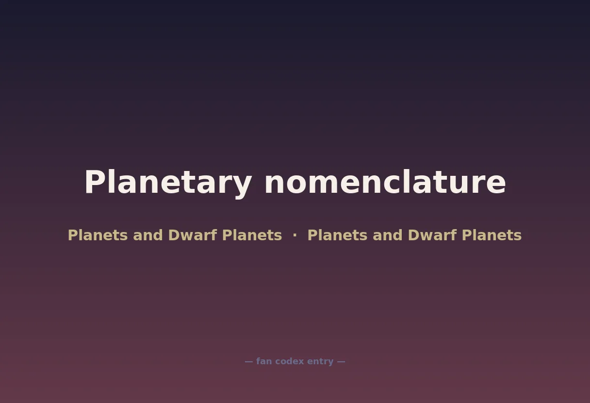 Planetary nomenclature
