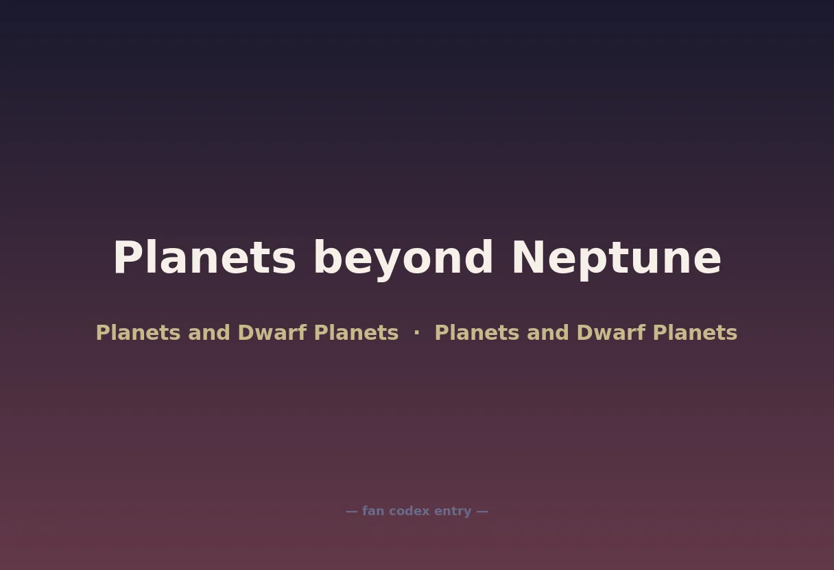 Planets beyond Neptune