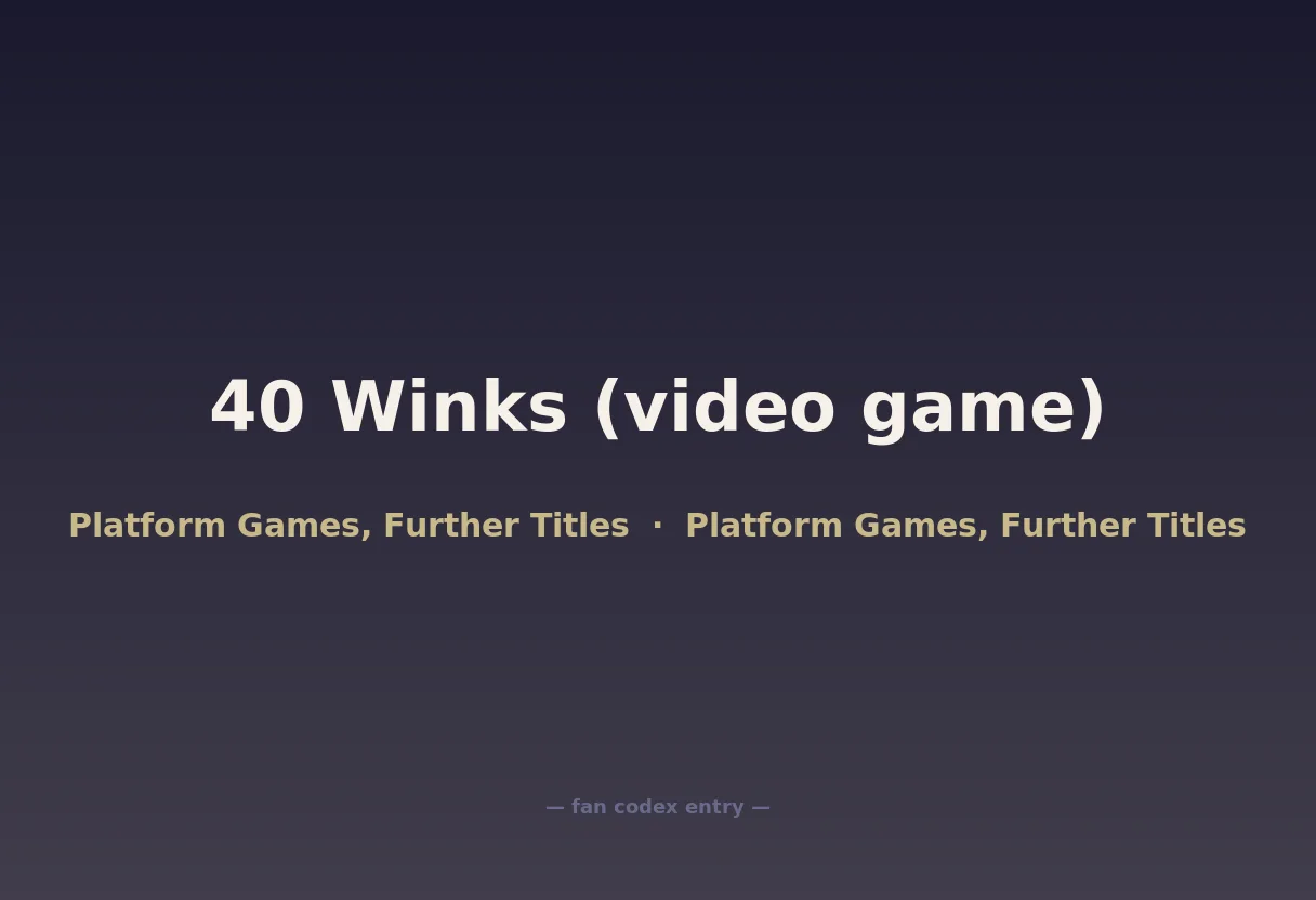 40 Winks (video game)