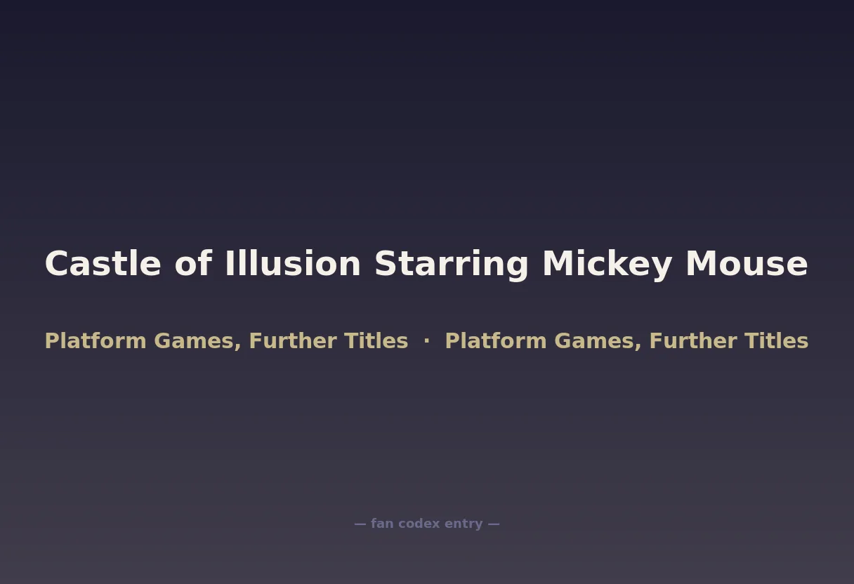 Castle of Illusion Starring Mickey Mouse