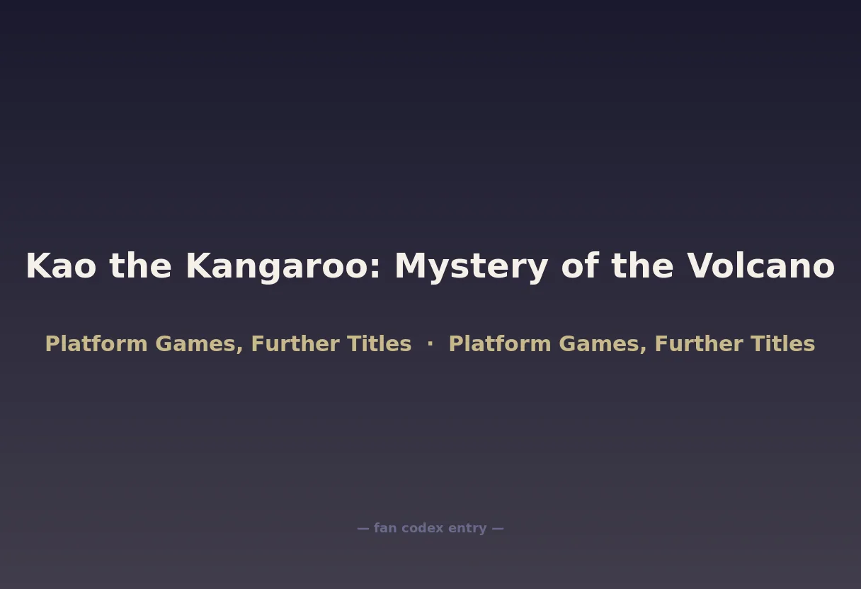 Kao the Kangaroo: Mystery of the Volcano