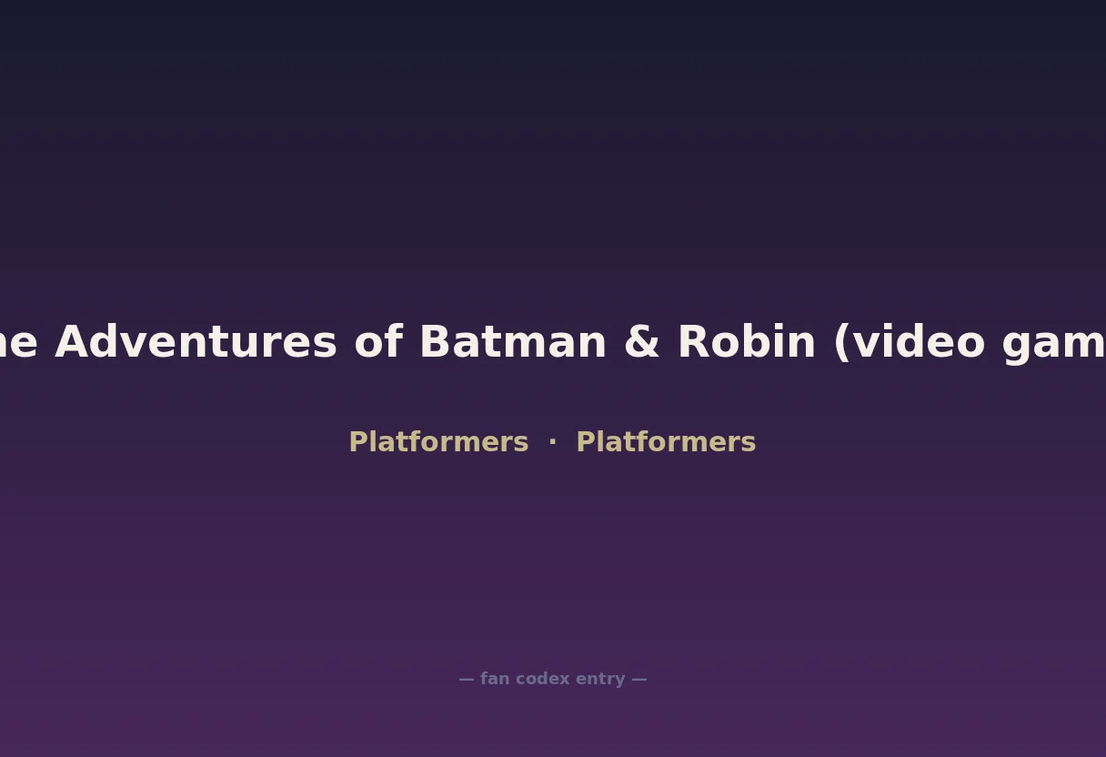The Adventures of Batman & Robin (video game)
