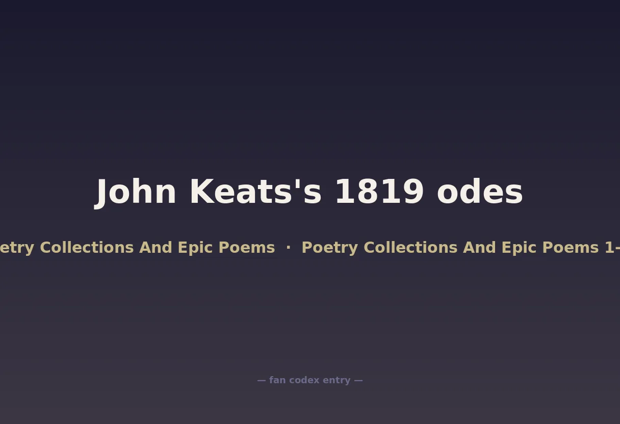 John Keats's 1819 odes