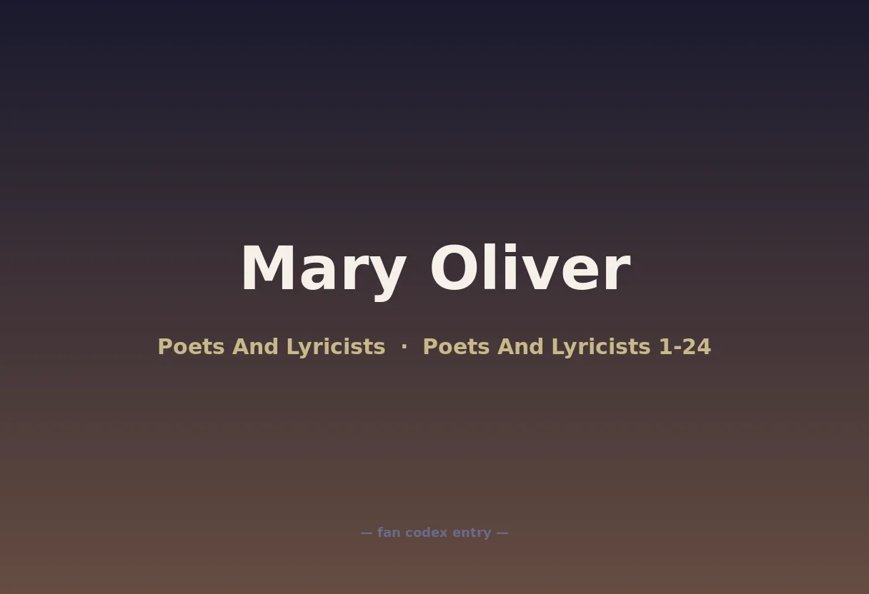 Mary Oliver