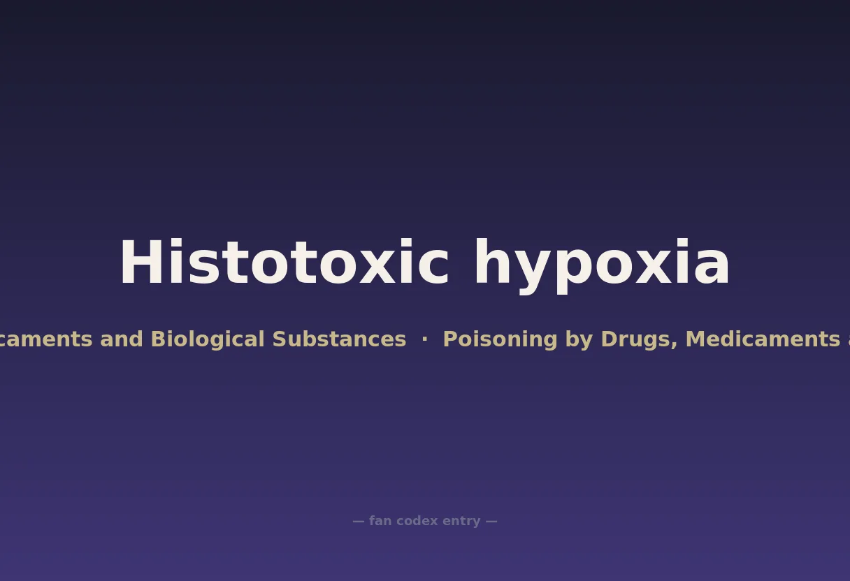 Histotoxic hypoxia
