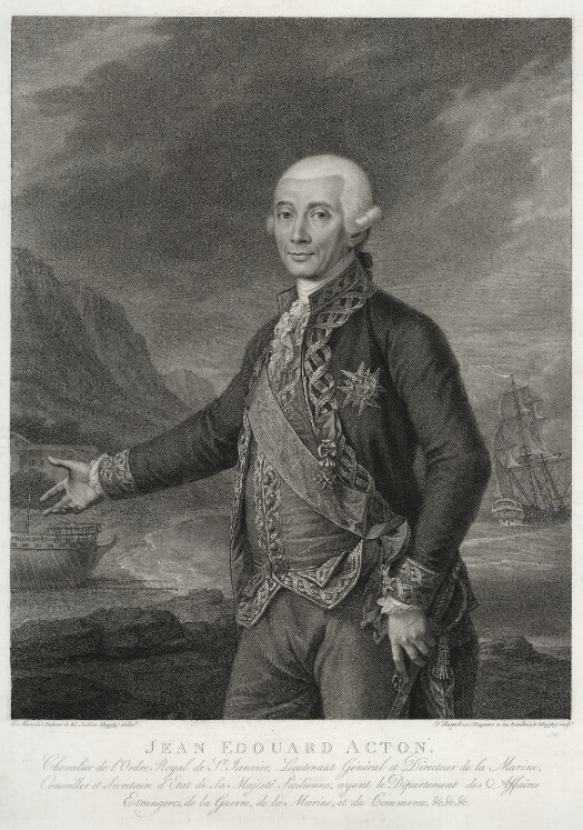Bartolozzi, after Marsigli - Sir John Acton, 6th Baronet