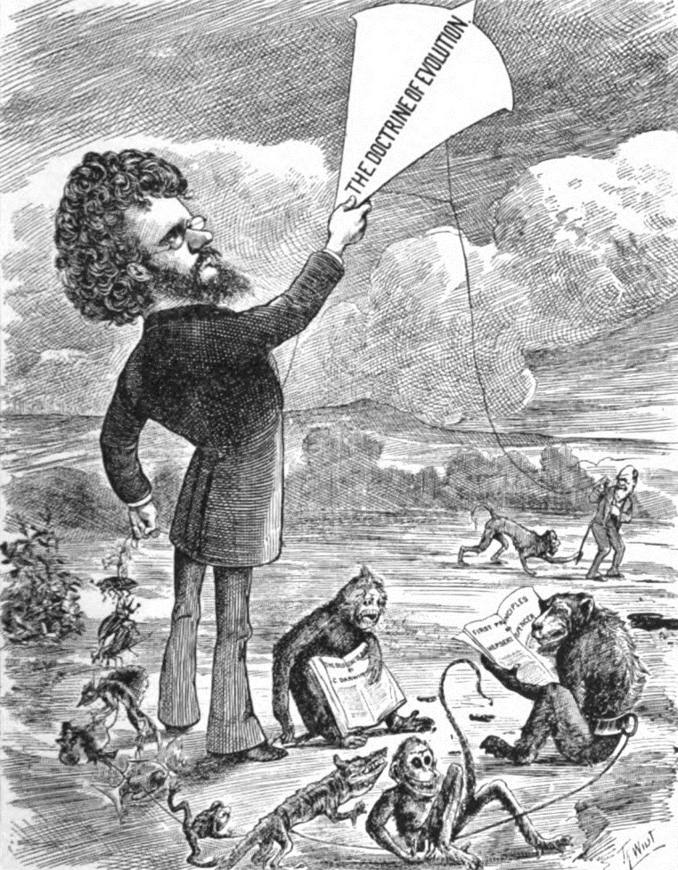 Cartoon of Philosopher John Fiske