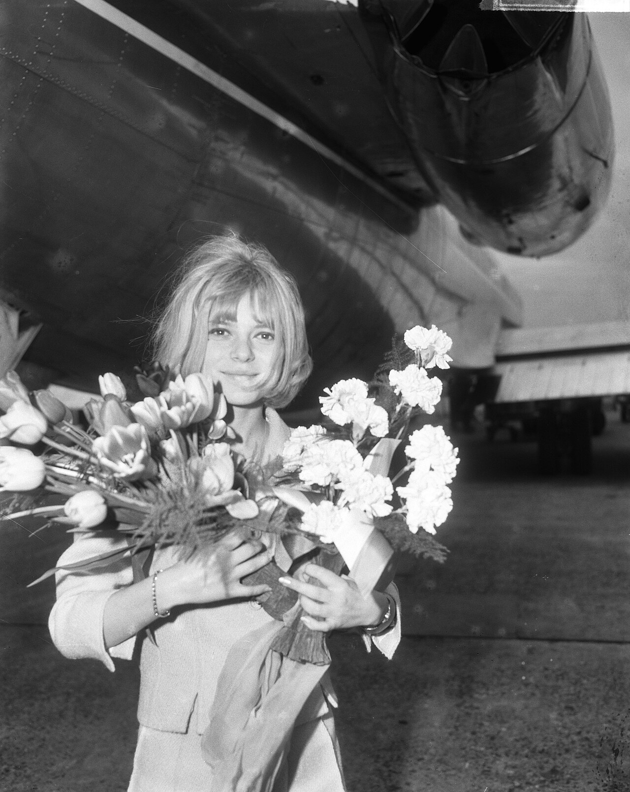 Aankomst France Gall op Schiphol, Bestanddeelnr 917-7829