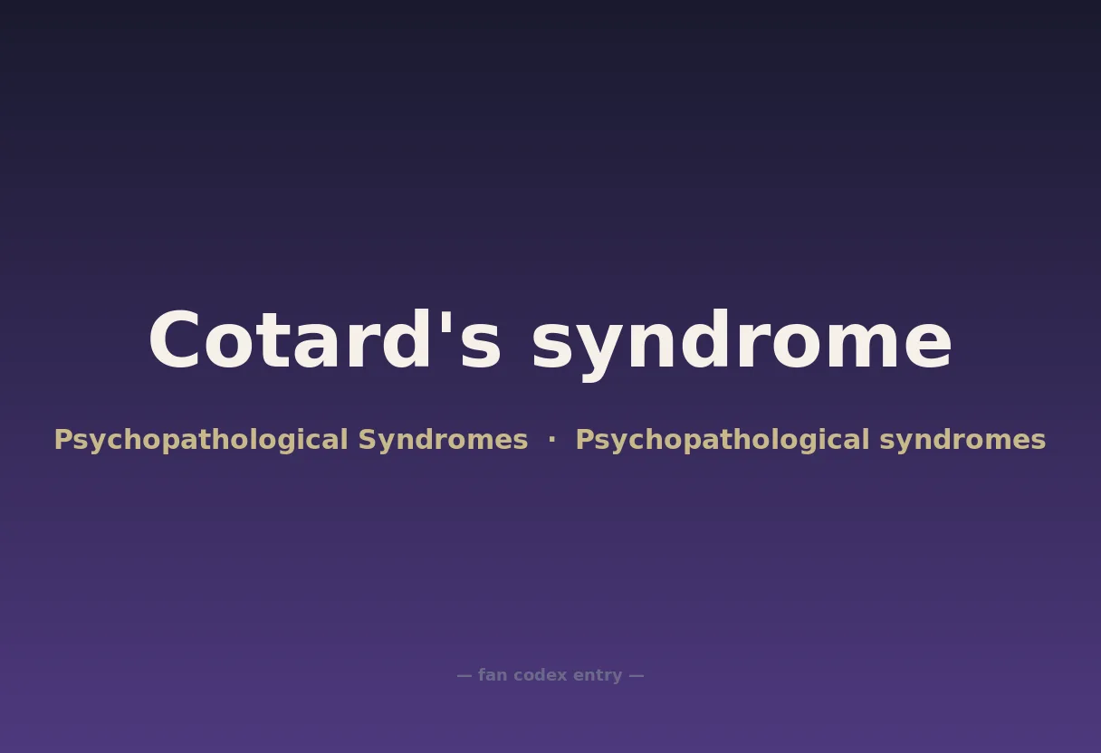 Cotard's syndrome