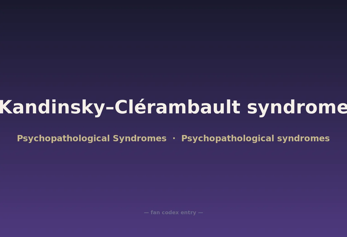 Kandinsky–Clérambault syndrome