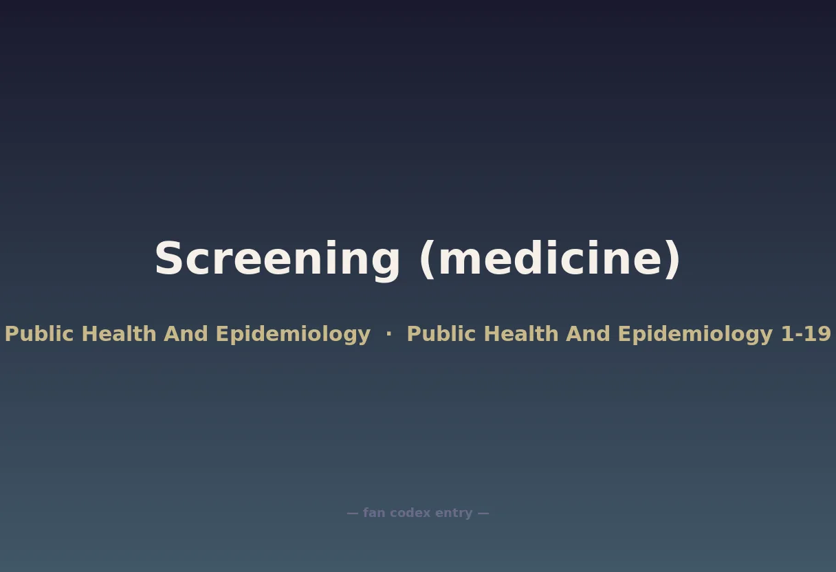 Screening (medicine)
