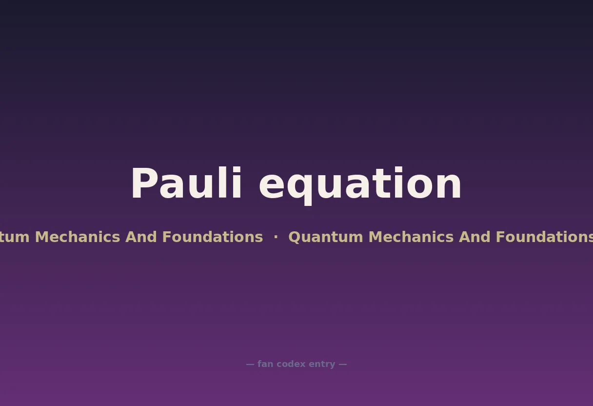 Pauli equation