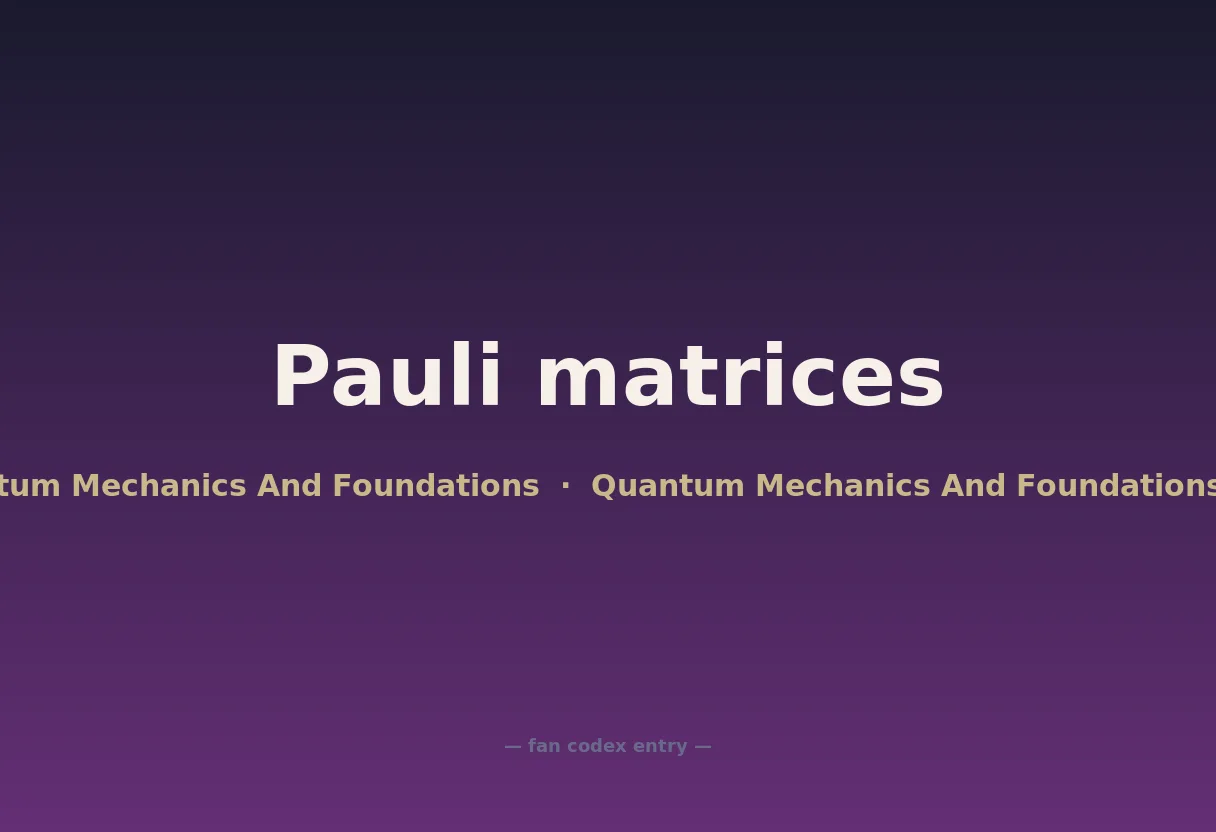 Pauli matrices