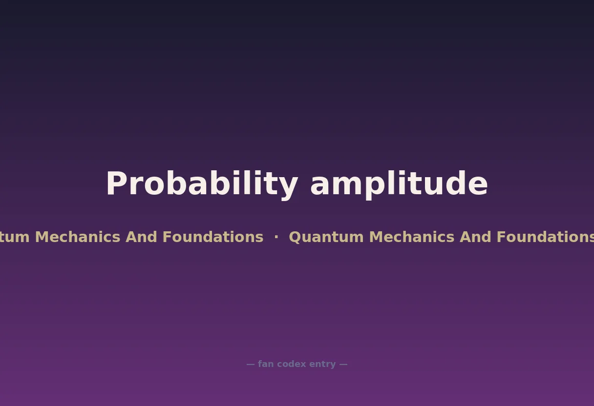 Probability amplitude