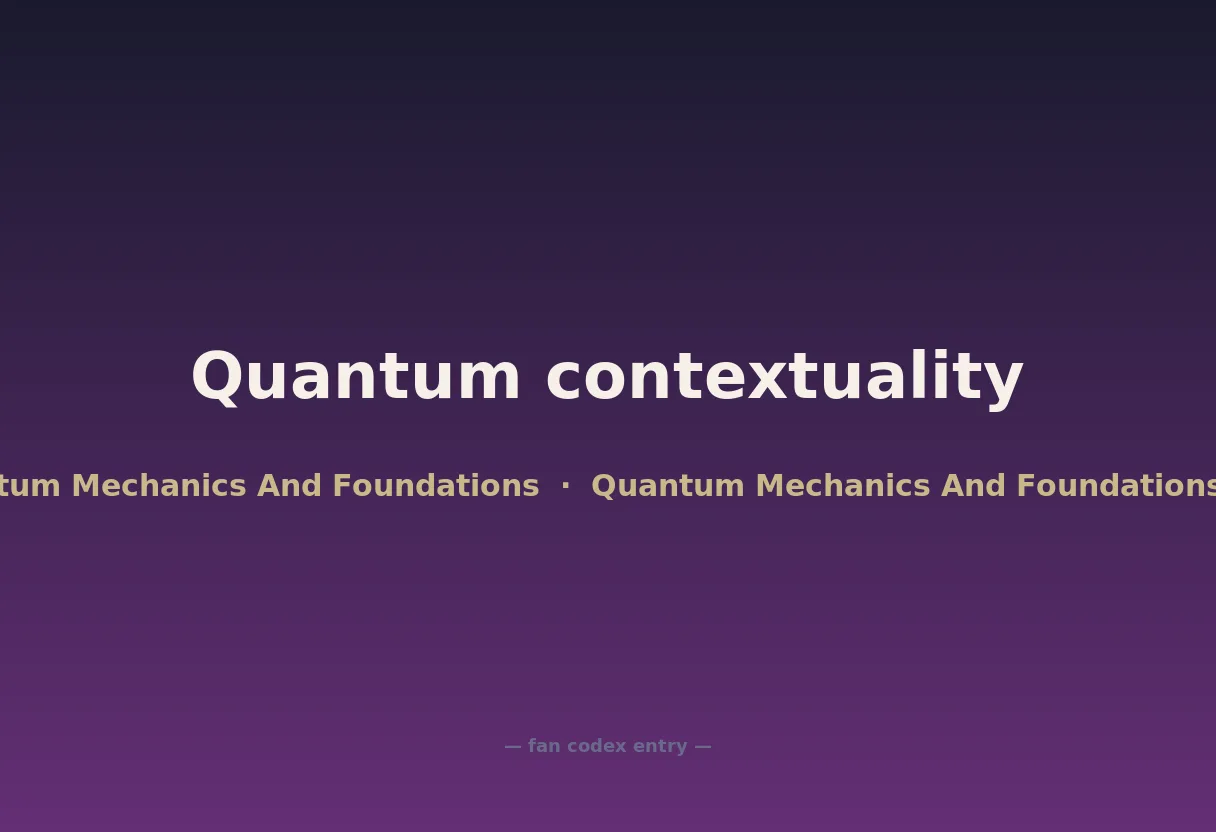 Quantum contextuality