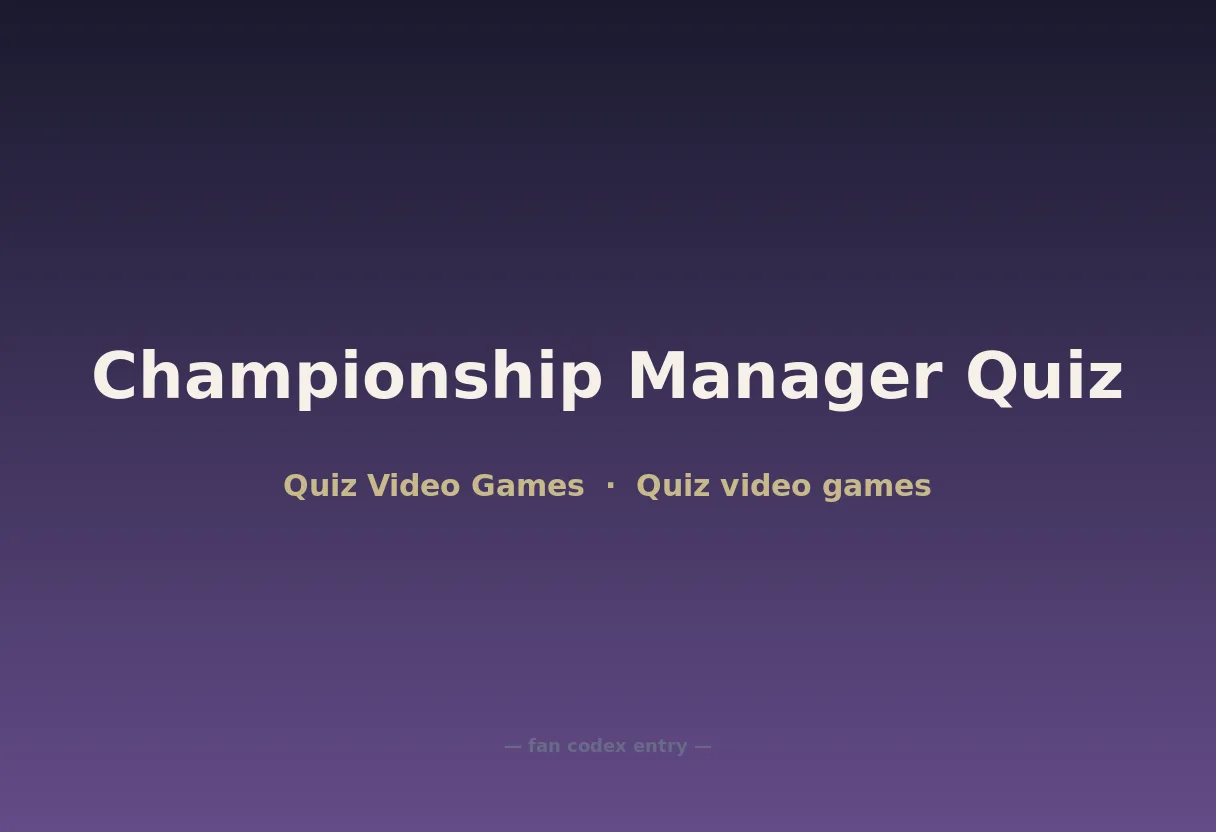 Championship Manager Quiz