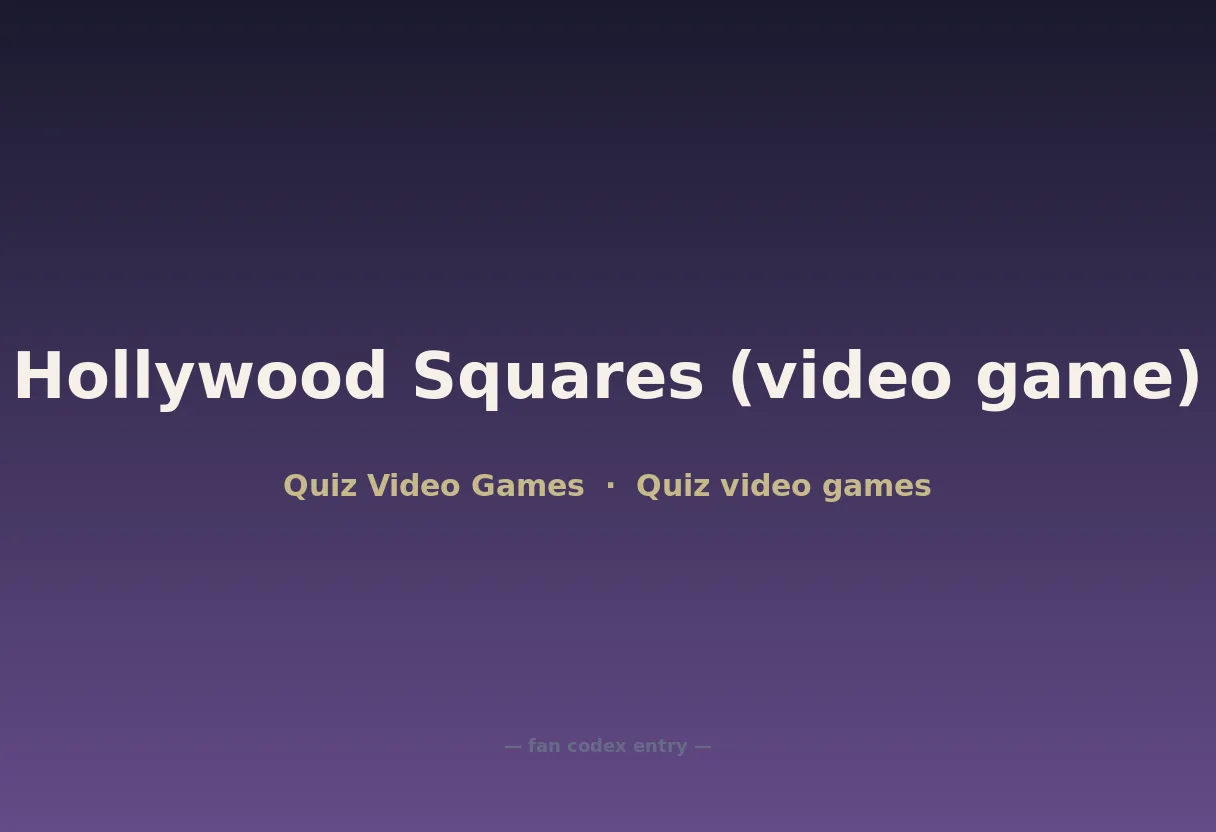 Hollywood Squares (video game)