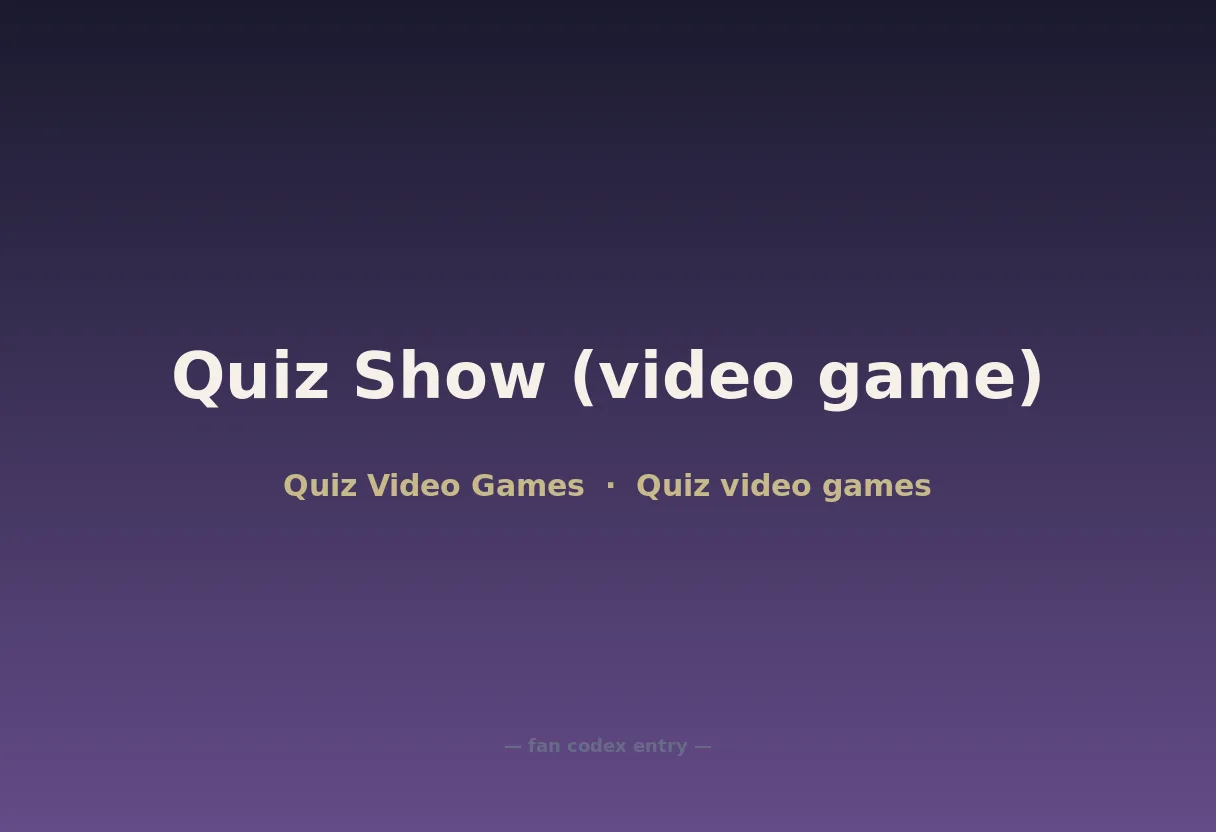 Quiz Show (video game)