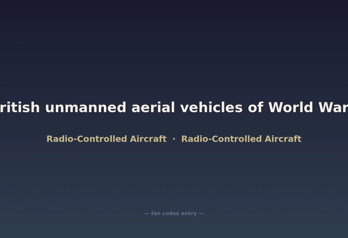British unmanned aerial vehicles of World War I