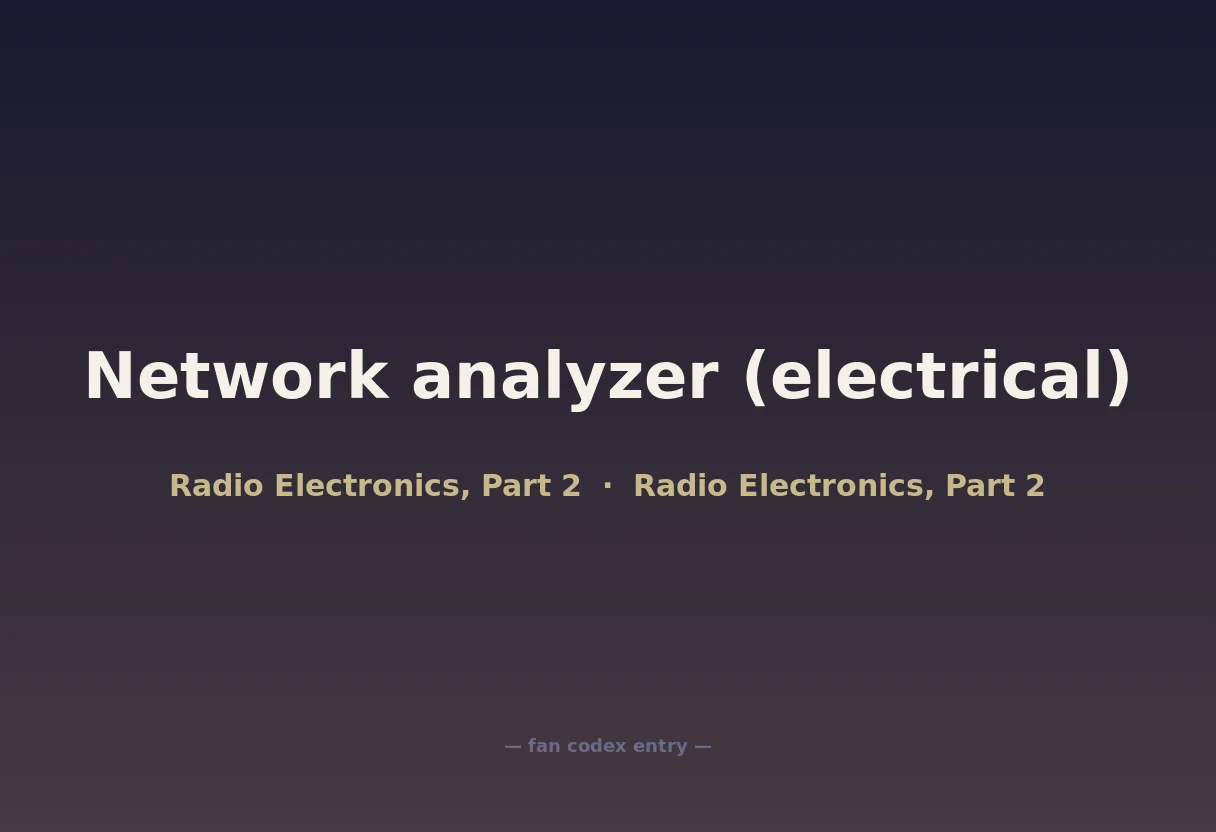 Network analyzer (electrical)