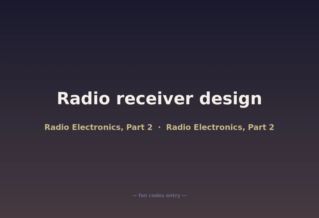 Radio receiver design