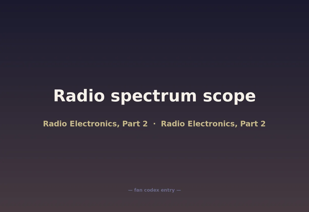 Radio spectrum scope