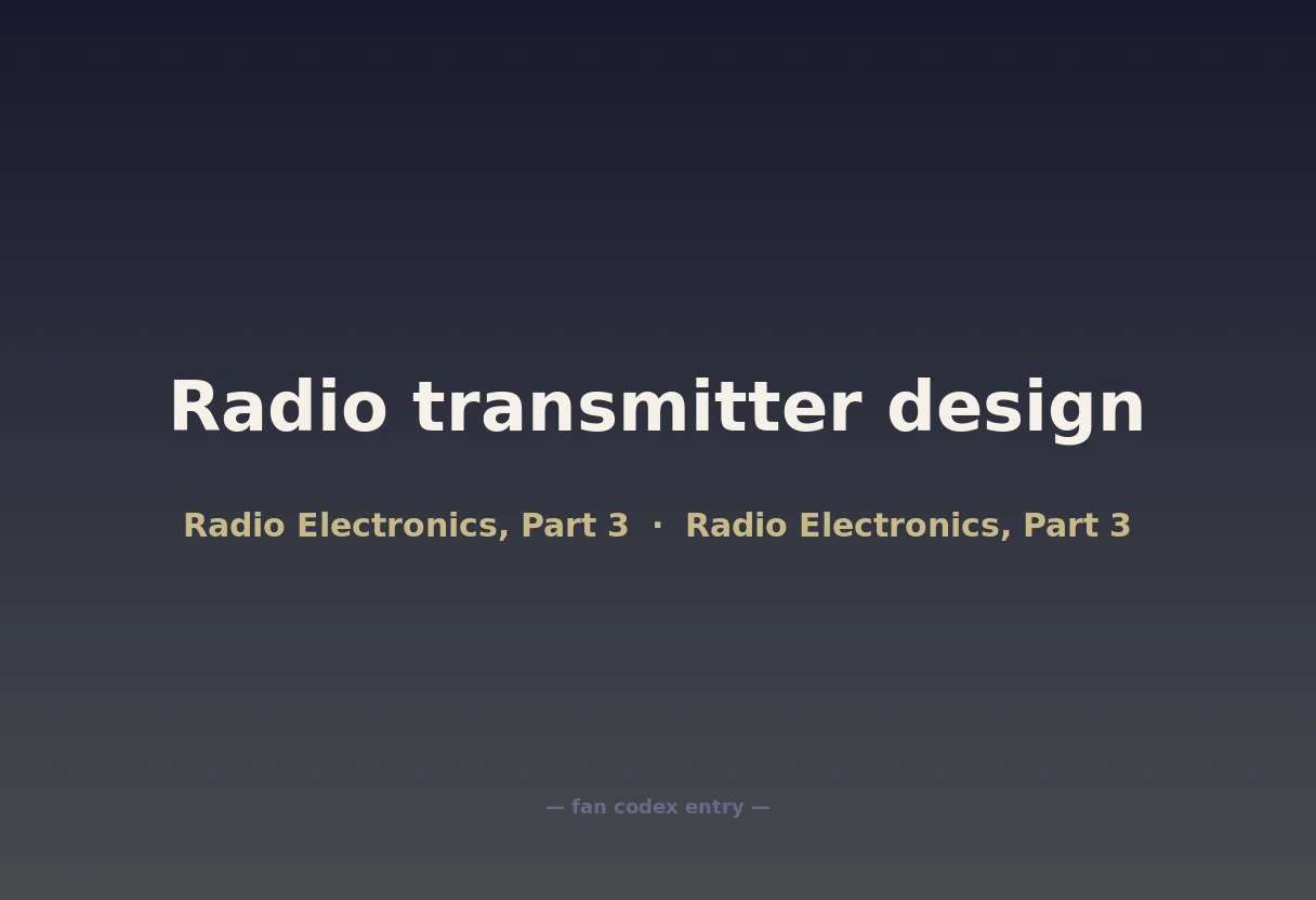 Radio transmitter design
