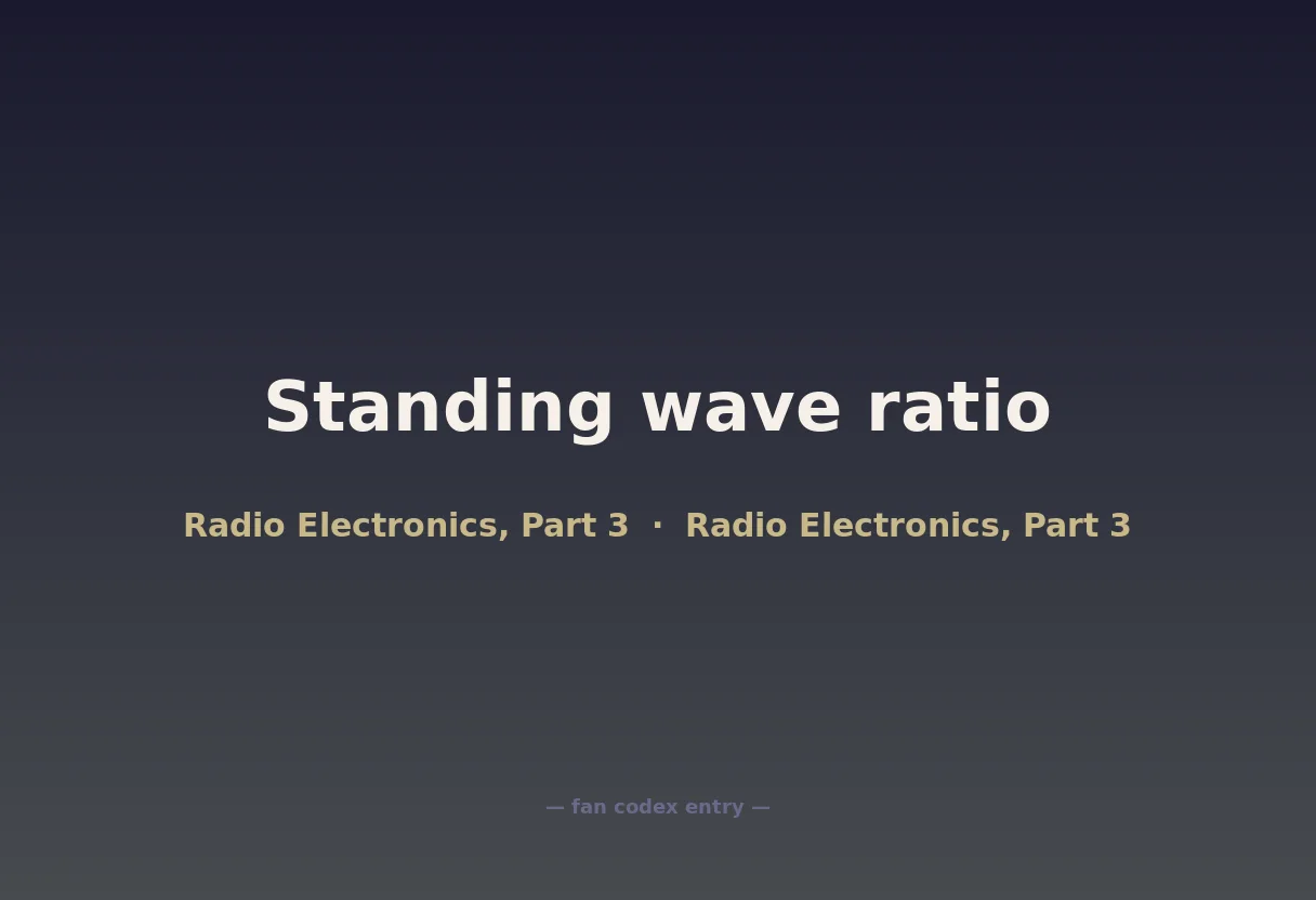 Standing wave ratio