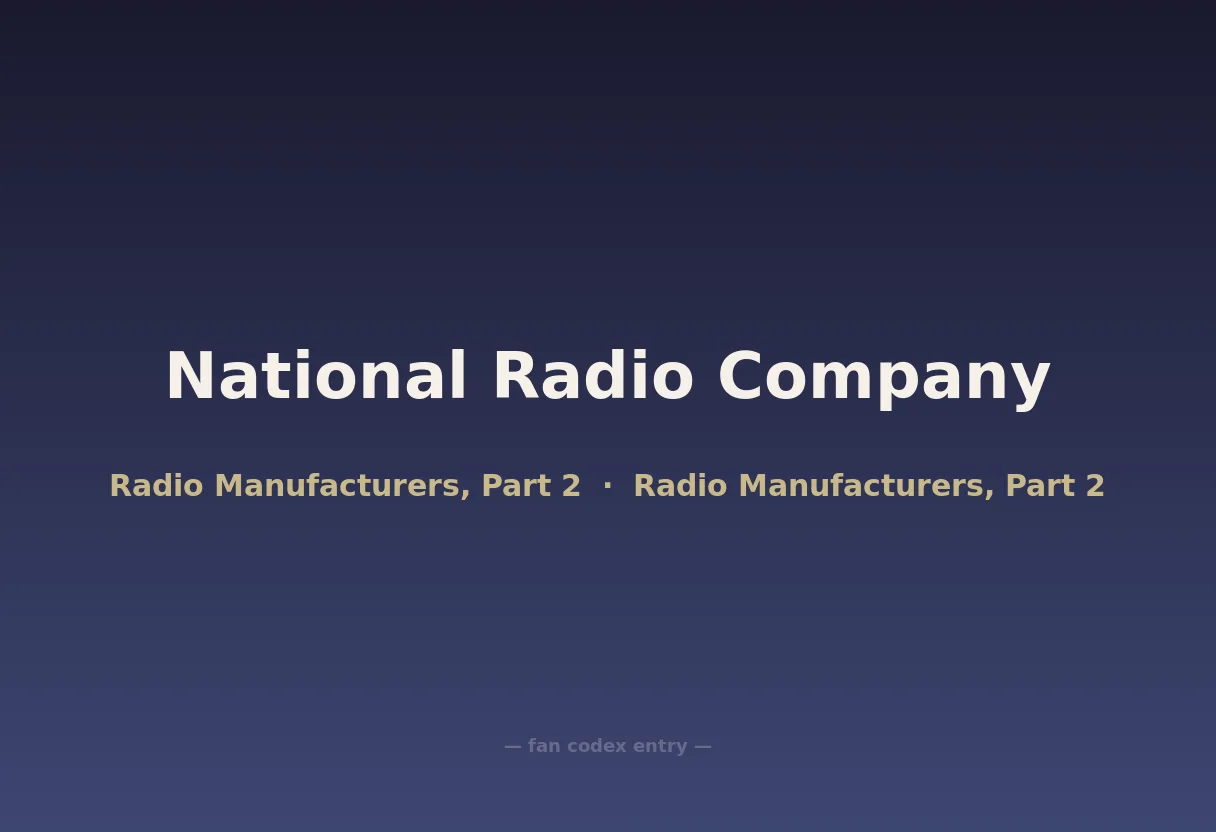 National Radio Company
