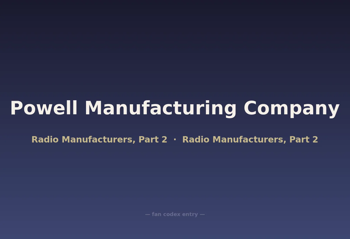 Powell Manufacturing Company