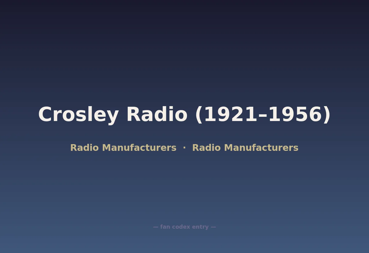 Crosley Radio (1921–1956)