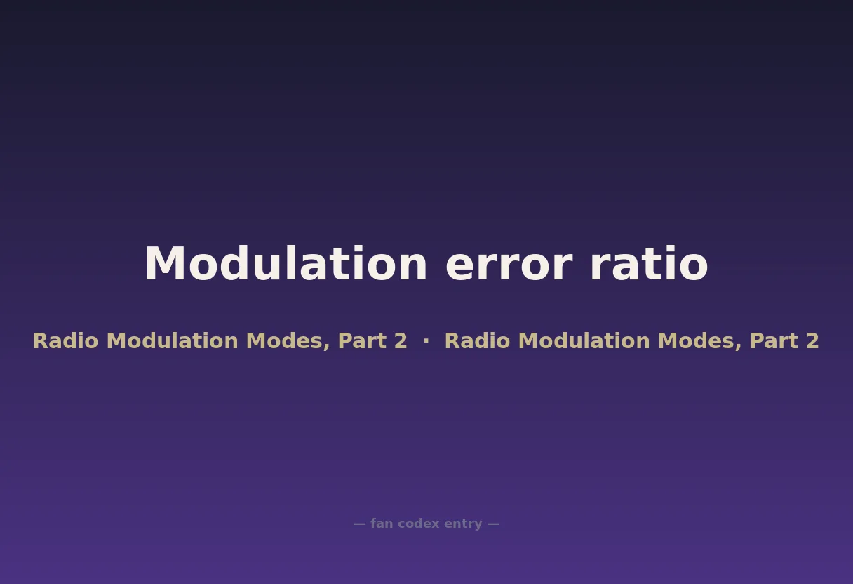 Modulation error ratio